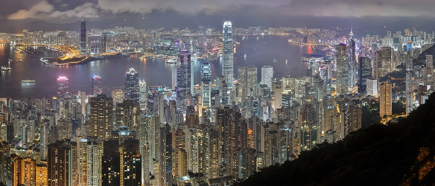 Vibrant neon street scene in Kowloon Hong Kong at night